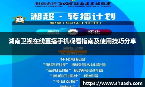 湖南卫视在线直播手机观看指南及使用技巧分享